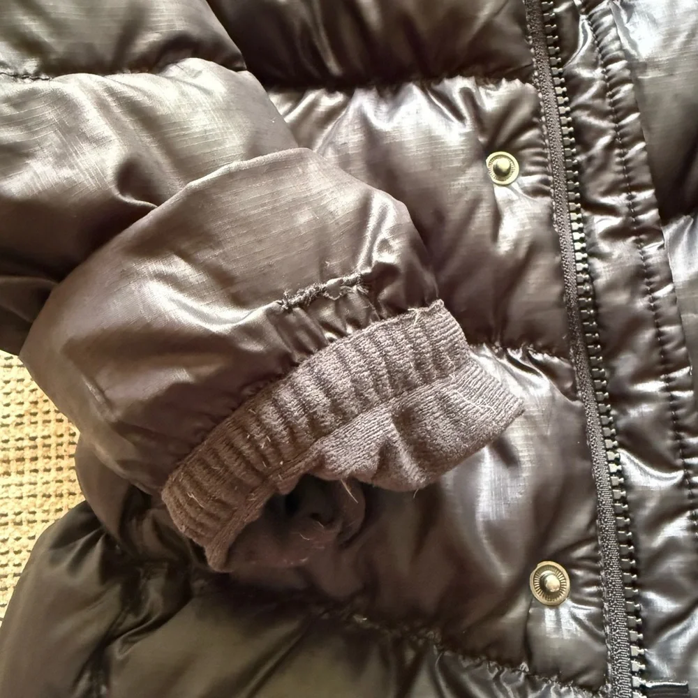 The North Face Girls Hooded Black Puffer 550 Goose Down Jacket